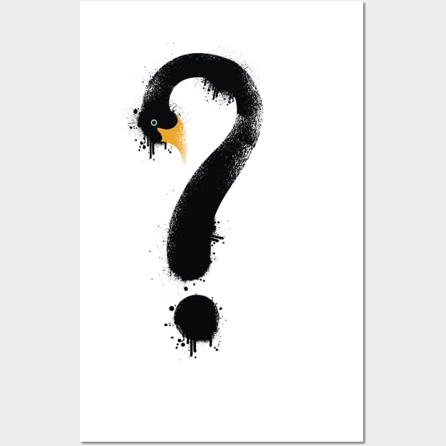 Black Swan Question Mark Wall Art by madeinchorley